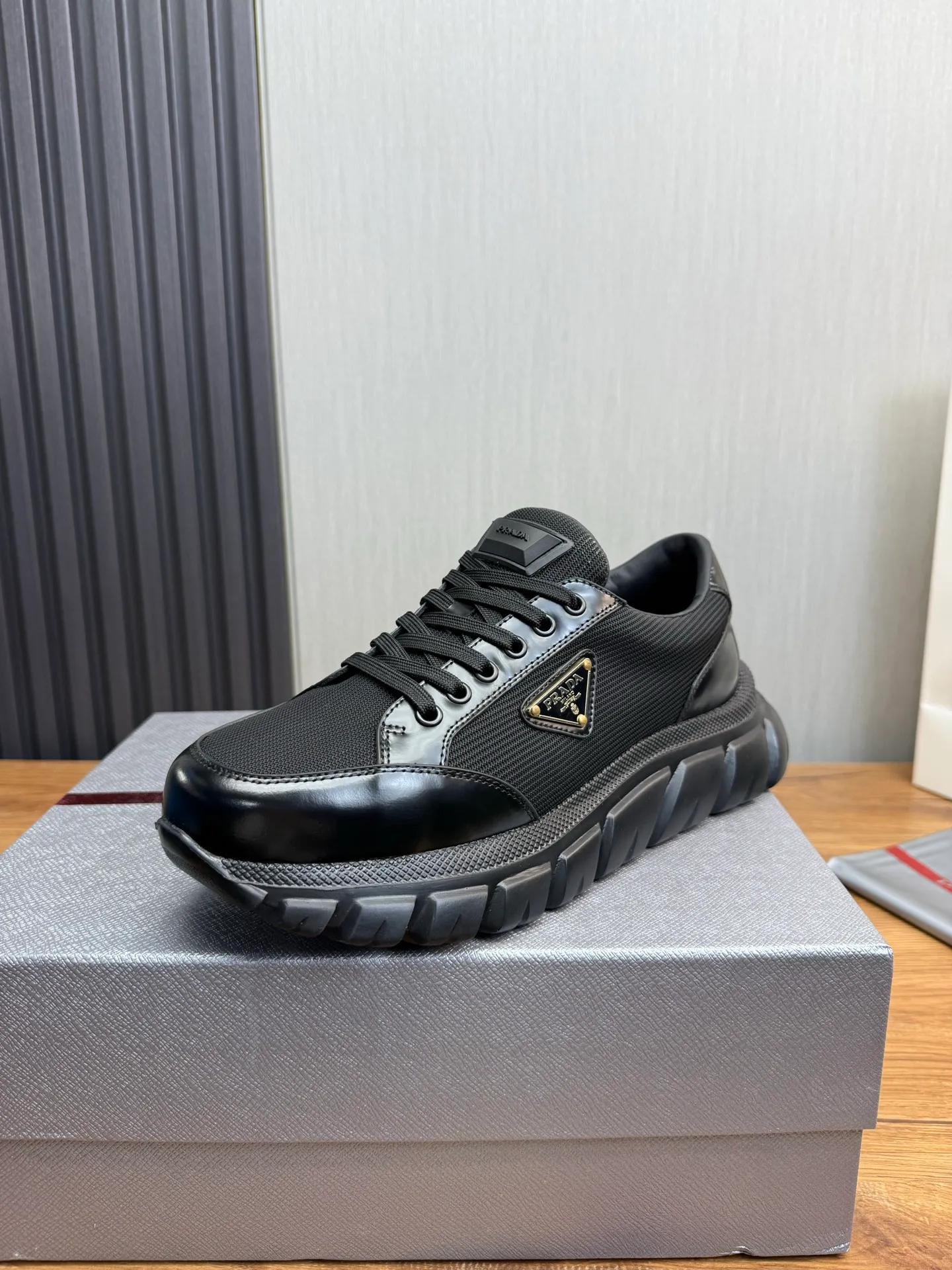 Men's shoes 💰580💰 [PRADA] Popular men's shoes shipped 👏Official website synchronization ⬆️Original cowhide fabric + cowhide lining, 1⃣️:1⃣️reproduction, original sole, 38-45 (45. Customized, non-refundable)